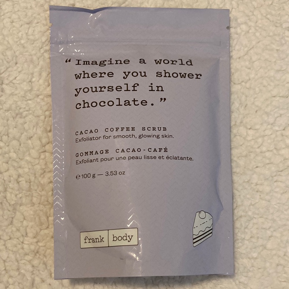 NWT Frank Body Cacao Coffee Scrub mini sealed bag